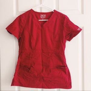 Red Authentic Cherokee Workwear Scrub Top